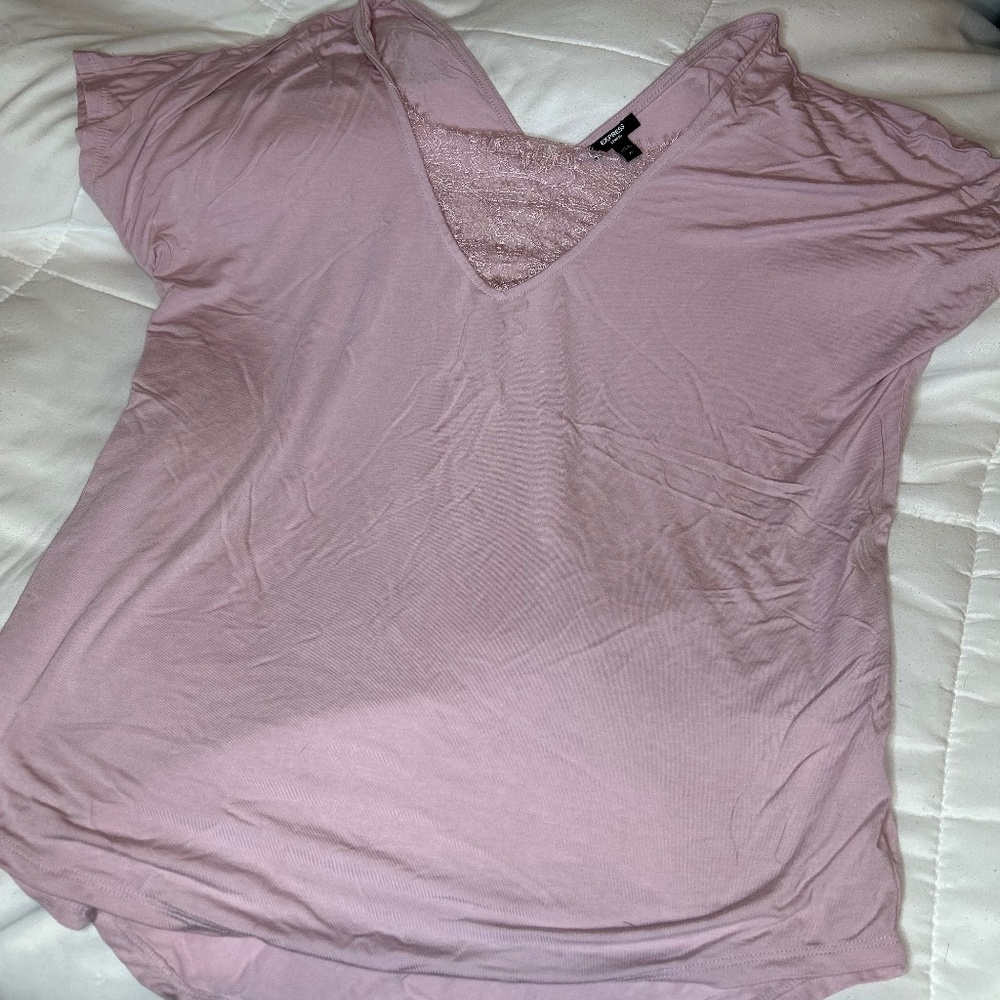 Pink flowy blouse
